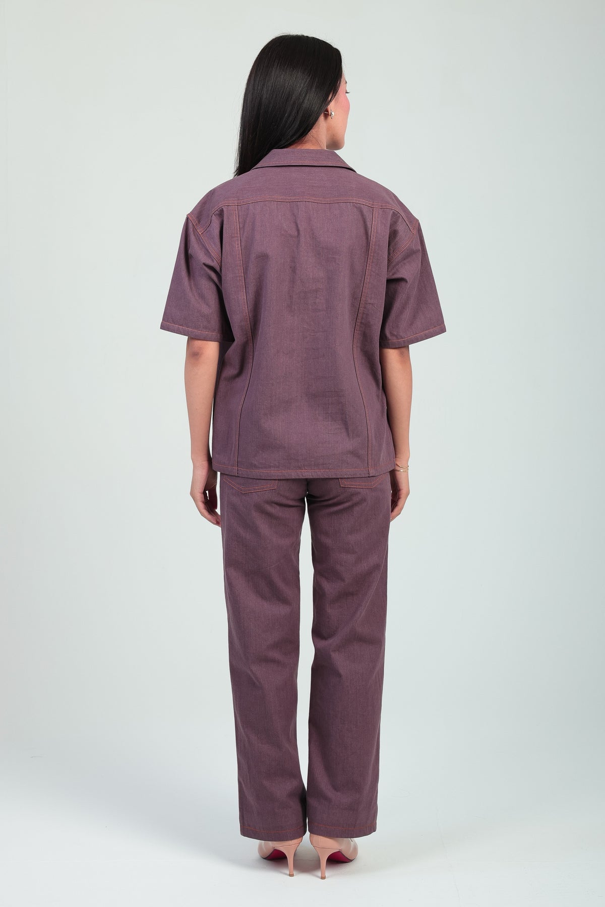 Plum Denim Shirt & Trouser Co-ord