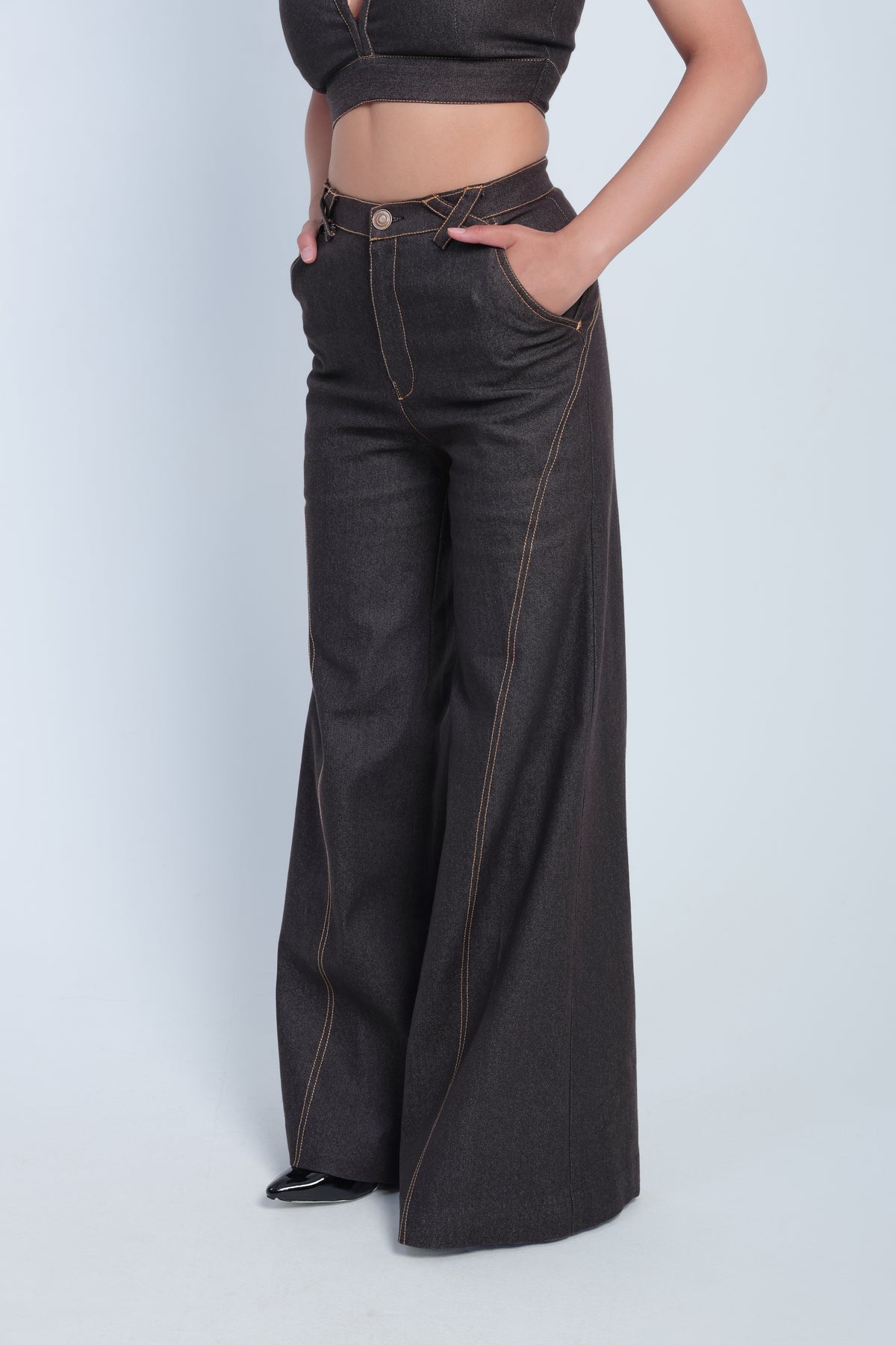 Dark Wash Denim 3-Piece Co-Ord Set