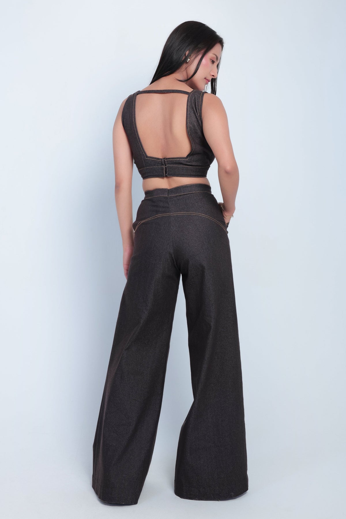 Dark Wash Denim 3-Piece Co-Ord Set
