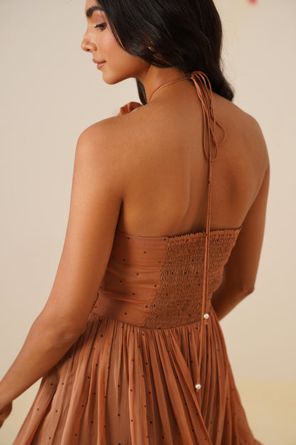 Caramel bloom dress